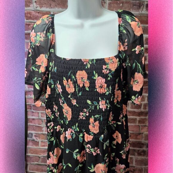 Lily Rose Floral Chiffon High-Low Dress – Women’s Size 3X Square Neckline - Picture 5 of 6